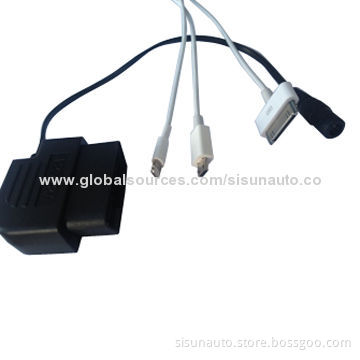 OBD/OBD II power adapter, worked in all conditions of ACC on/ACC off/ACC for iPhone/iPad